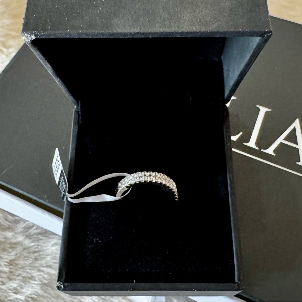 NWT 925 sterling silver 2 row anniversary band / ring 5.75 - Picture 6 of 12